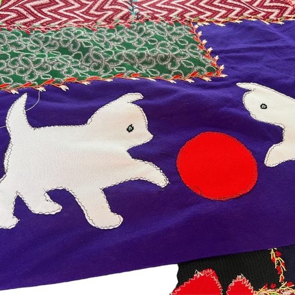 NEW Intricate Custom Handmade Multicolor Animal "Patchwork" Quilt 90X90 - Picture 11 of 16